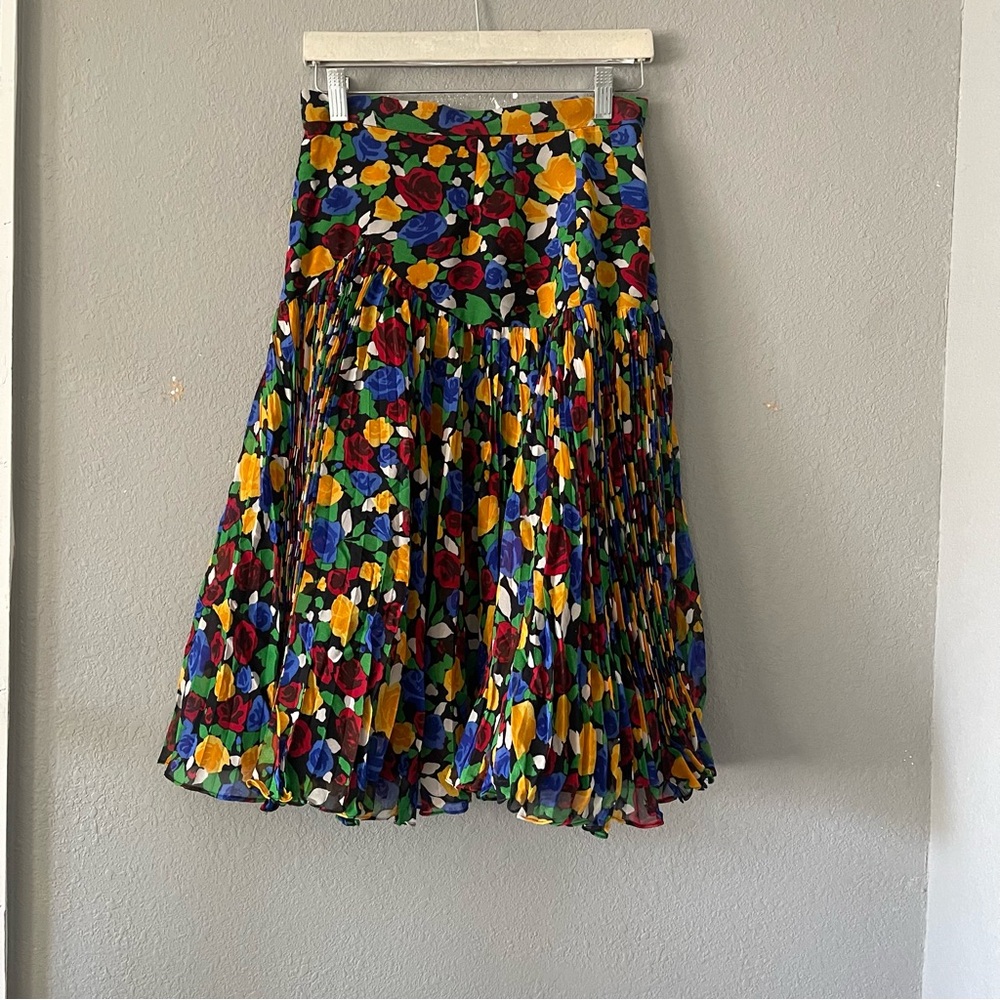 Vintage Raul Blanco Multicolor‎ Silk Skirt